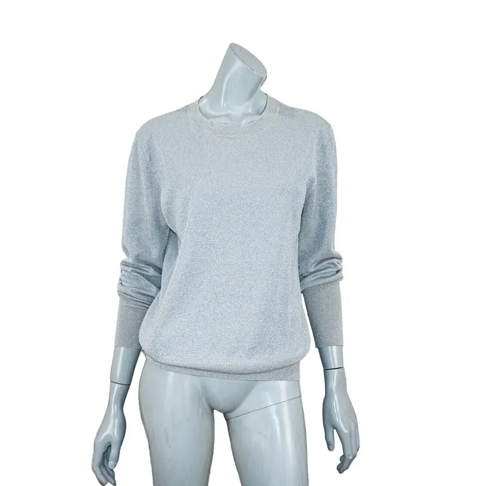 J.Crew Collection Metallic sparkle Crew Pullover gray size S